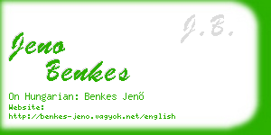 jeno benkes business card